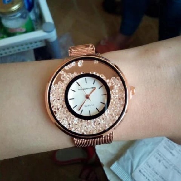 Fashion Women Rhinestone Watches Luxury Leather Wo - Picture 4 of 7
